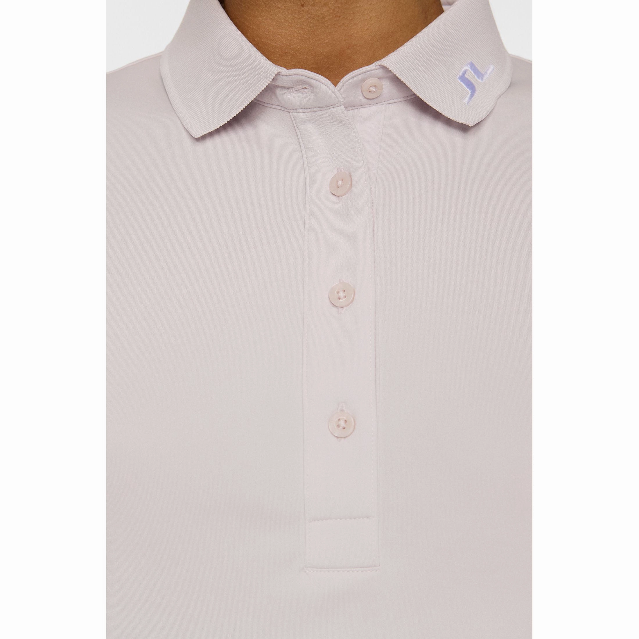 J.Lindeberg Women's Tour Tech Golf Polo Shirt - Grey Lilac Trendy Prints