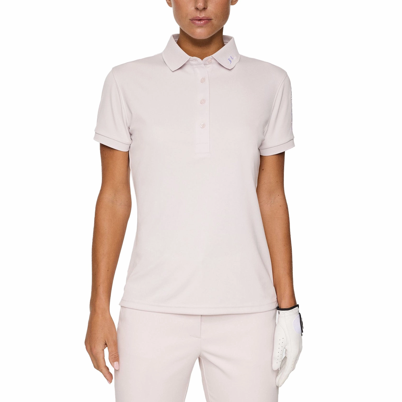 J.Lindeberg Women's Tour Tech Golf Polo Shirt - Grey Lilac Workout Friendly