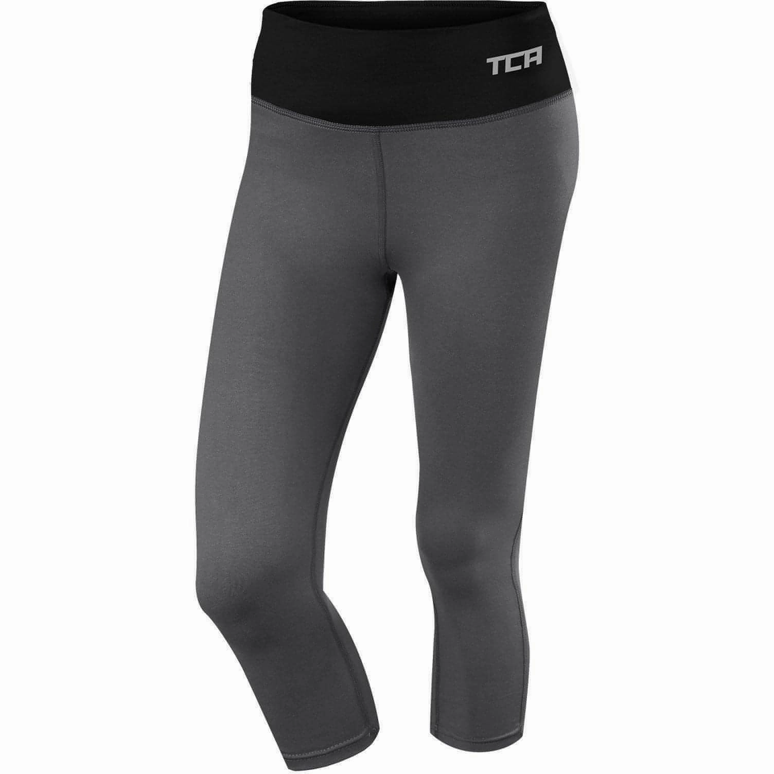 Training Clothes TCA Pro Performance Supreme Womens 3/4 Capri Running Tights - Grey