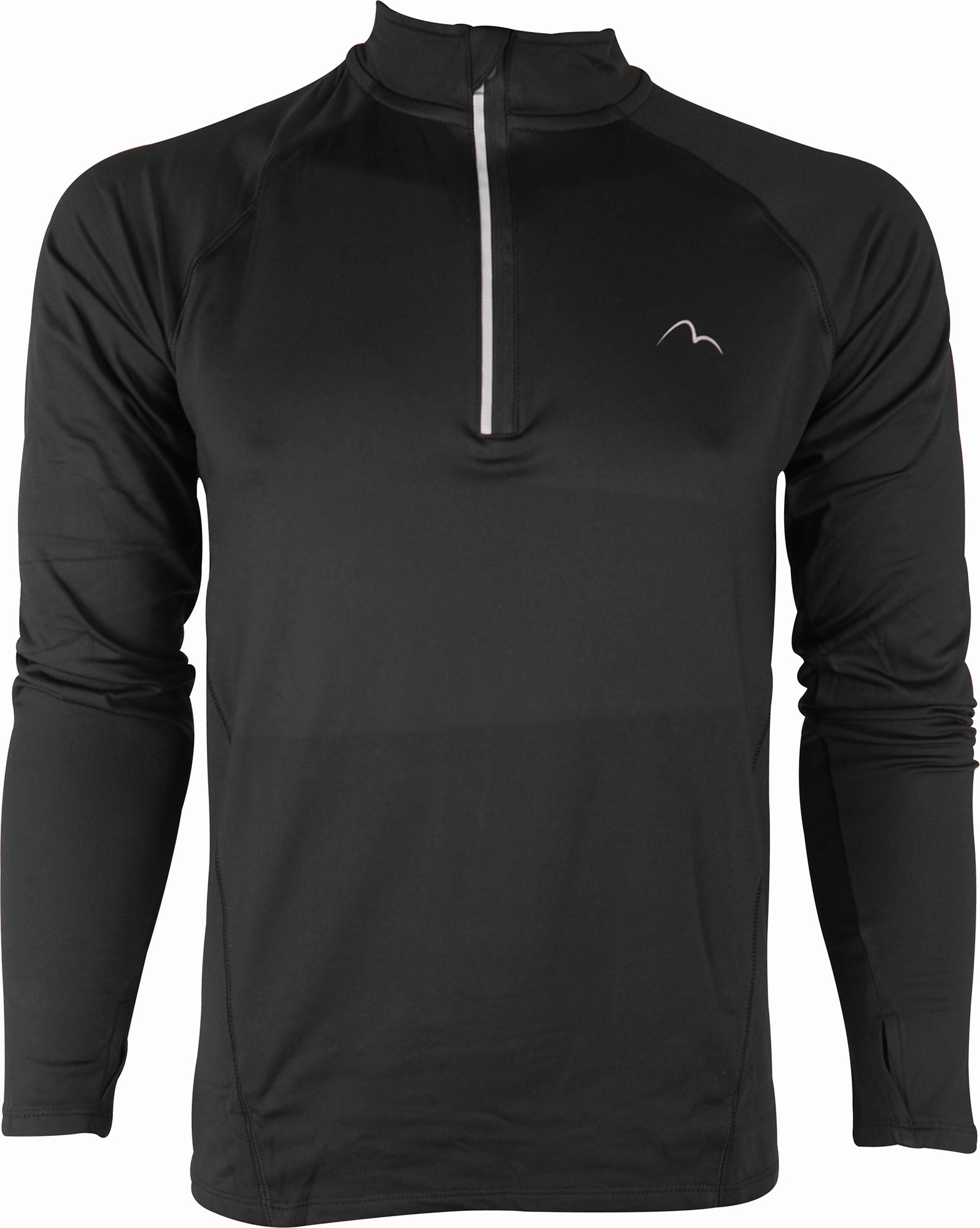 More Mile Vivid Half Zip Long Sleeve Mens Running Top - Black traveler