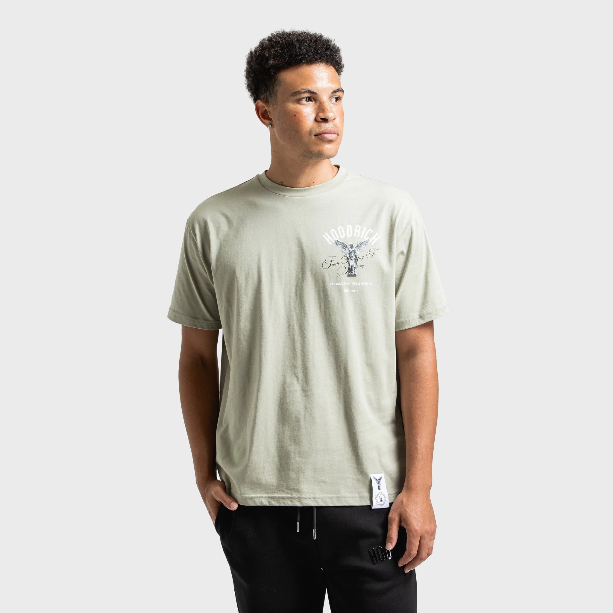 Hoodrich Vital T-Shirt Abbey Stone / White - Black medium quality Ultra light