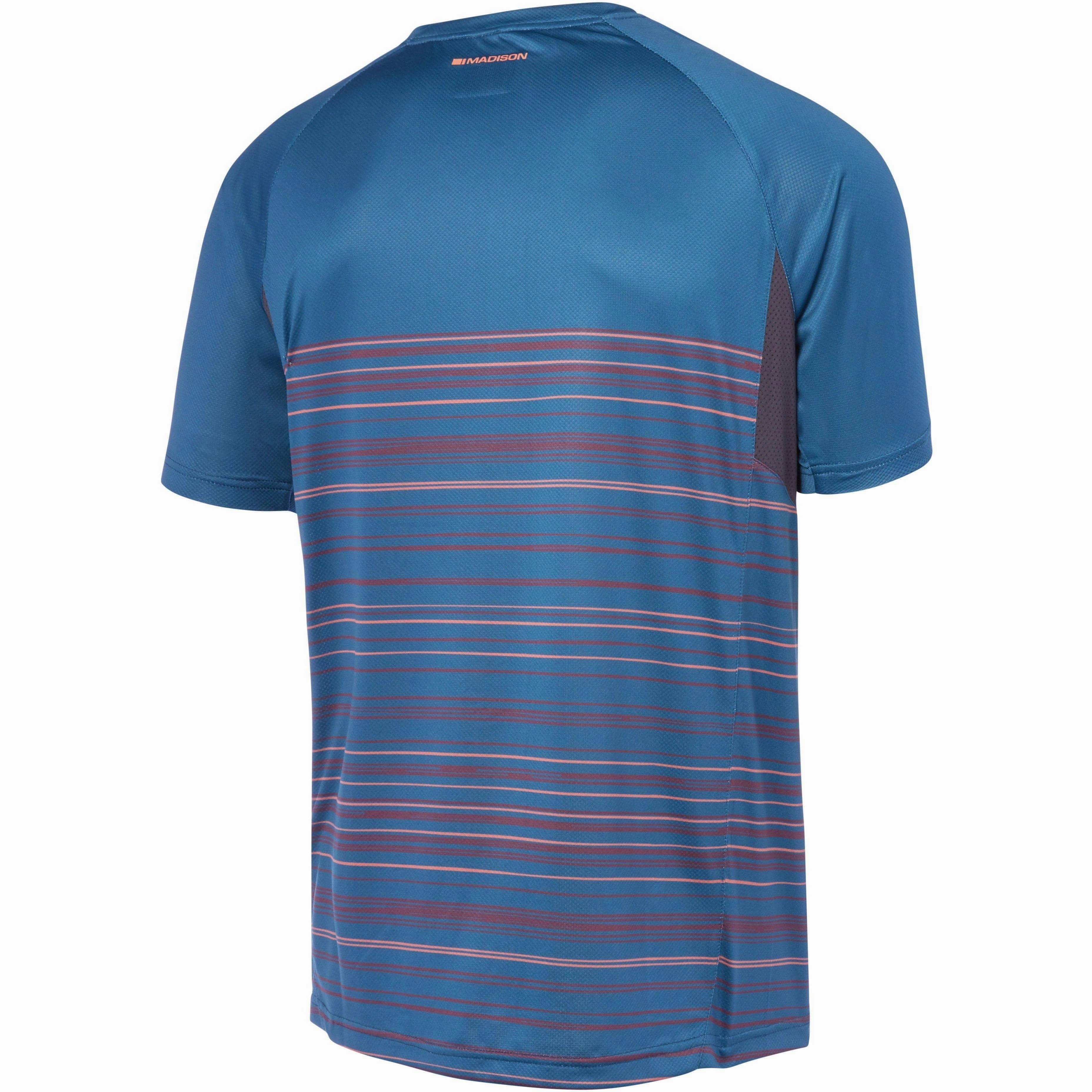 Madison Roam Short Sleeve Mens Cycling Jersey - Blue logoed HighImpact Support