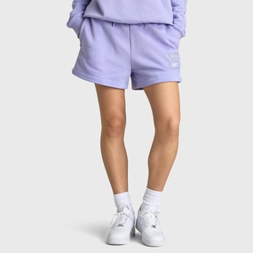 Nike Sportswear Women's Club Fleece Mid Rise 4" Graphic Shorts / Lilac Ice Stain Repellent Treatment Water resistant coating