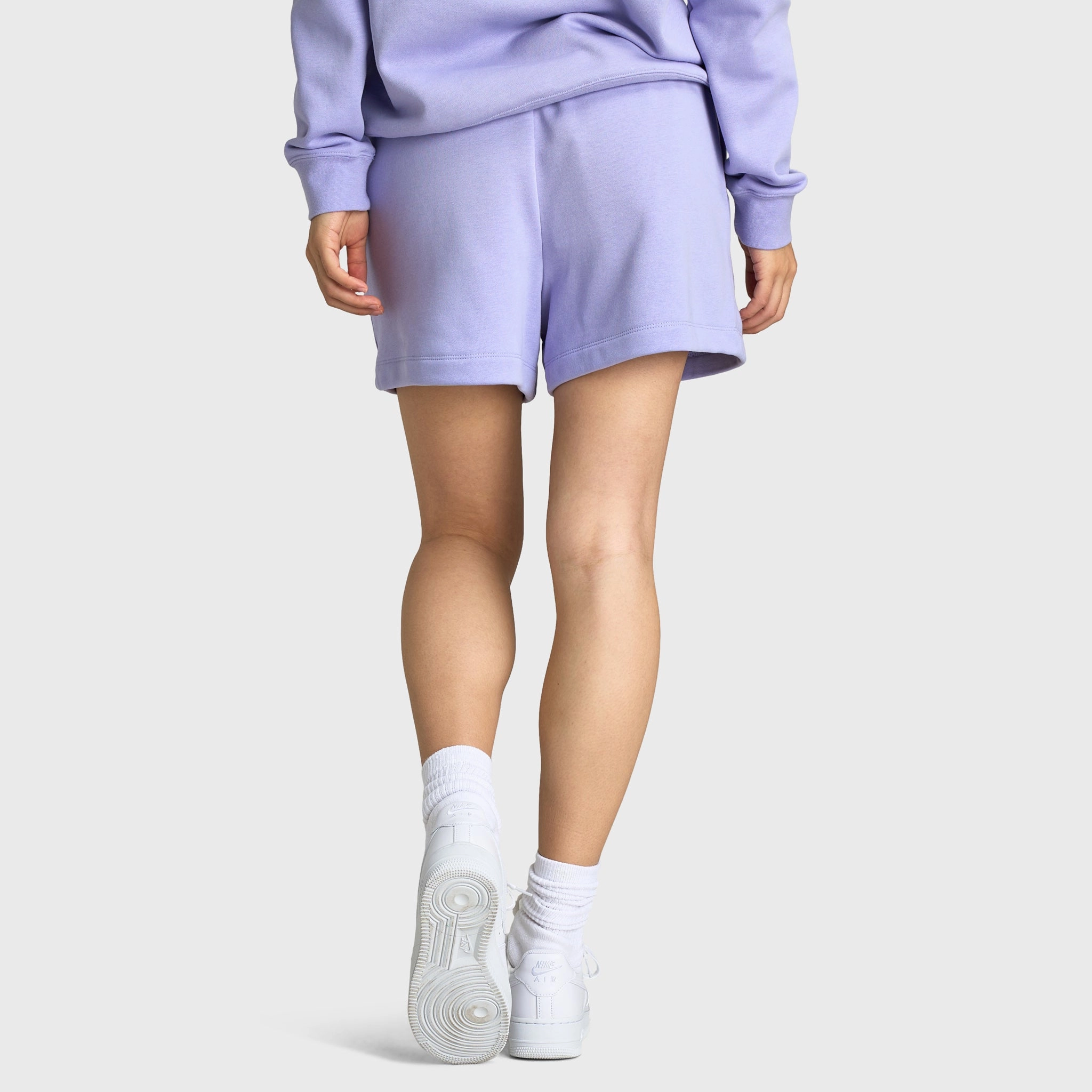 Wide-leg cut Wide Leg Opening Nike Sportswear Women's Club Fleece Mid Rise 4" Graphic Shorts / Lilac Ice