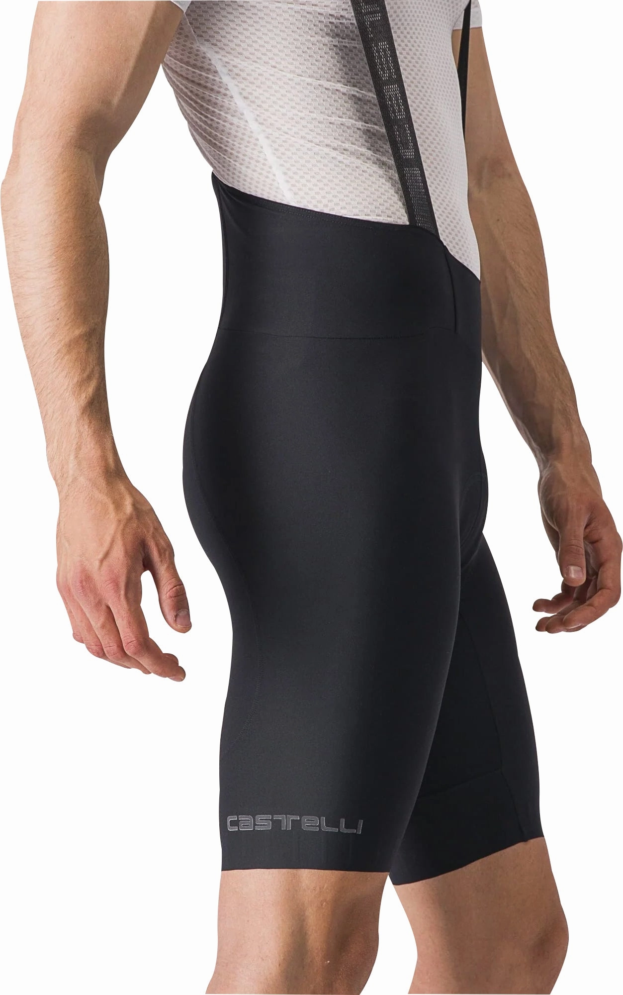 Castelli Espresso Mens Cycling Bib Shorts - Black Cross Ventilation Channels Layered Look