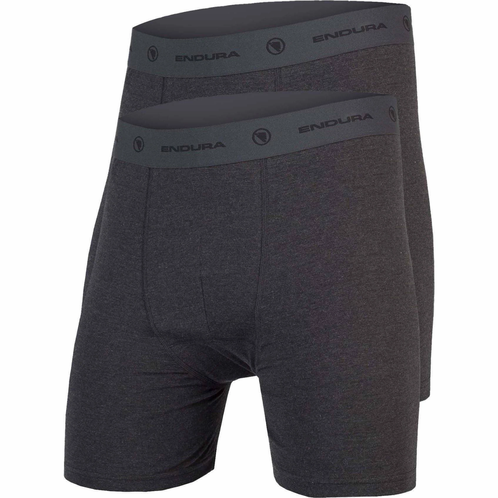 Endura Bike (2 Pack) Mens Boxers - Grey clip venue