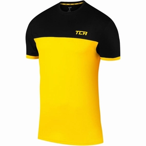 TCA Aeron Short Sleeve Junior Running Top - Yellow Adult sophistication Retro Style