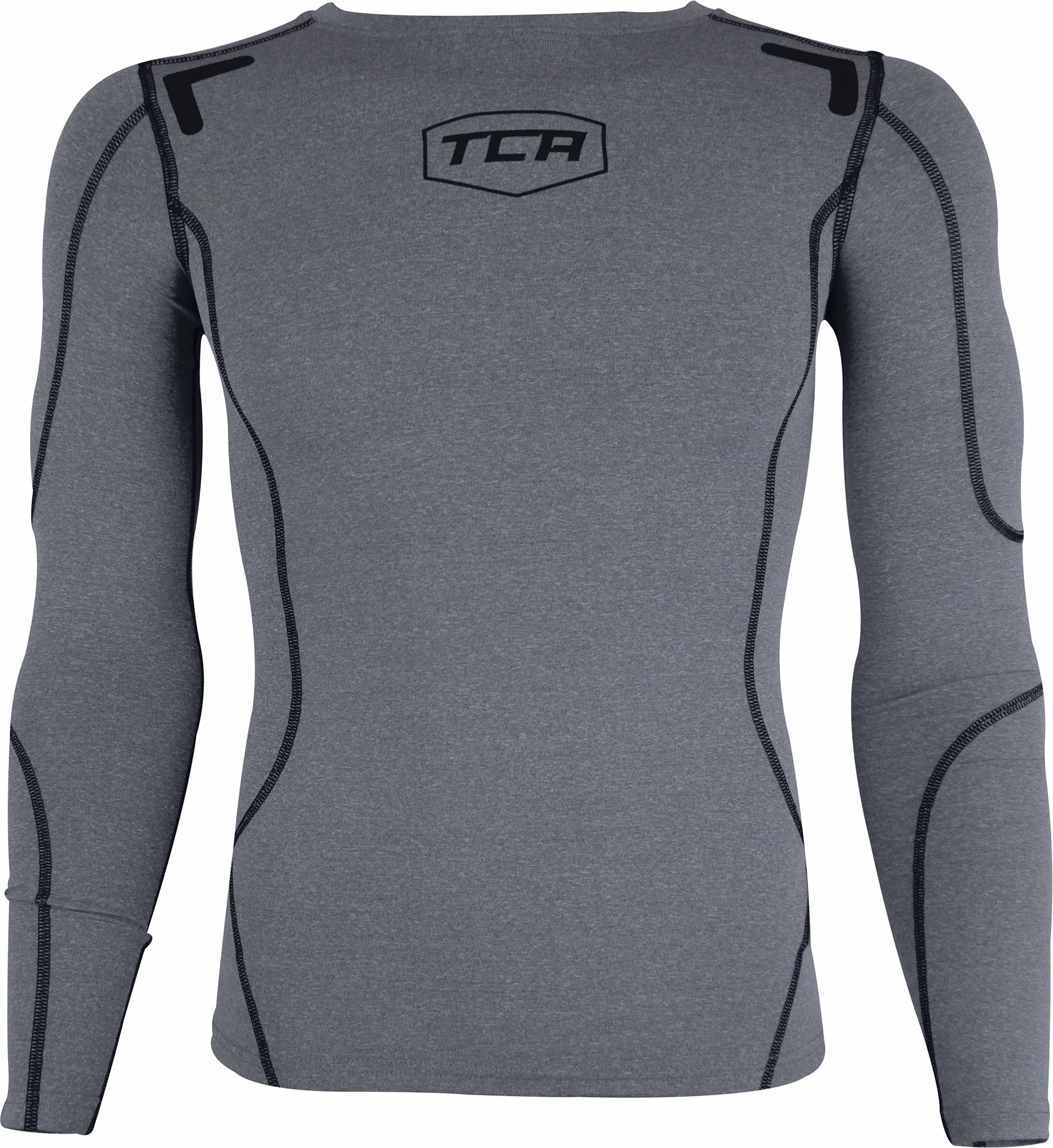 TCA Elite Plus Long Sleeve Junior Compression Top - Grey Zip - up