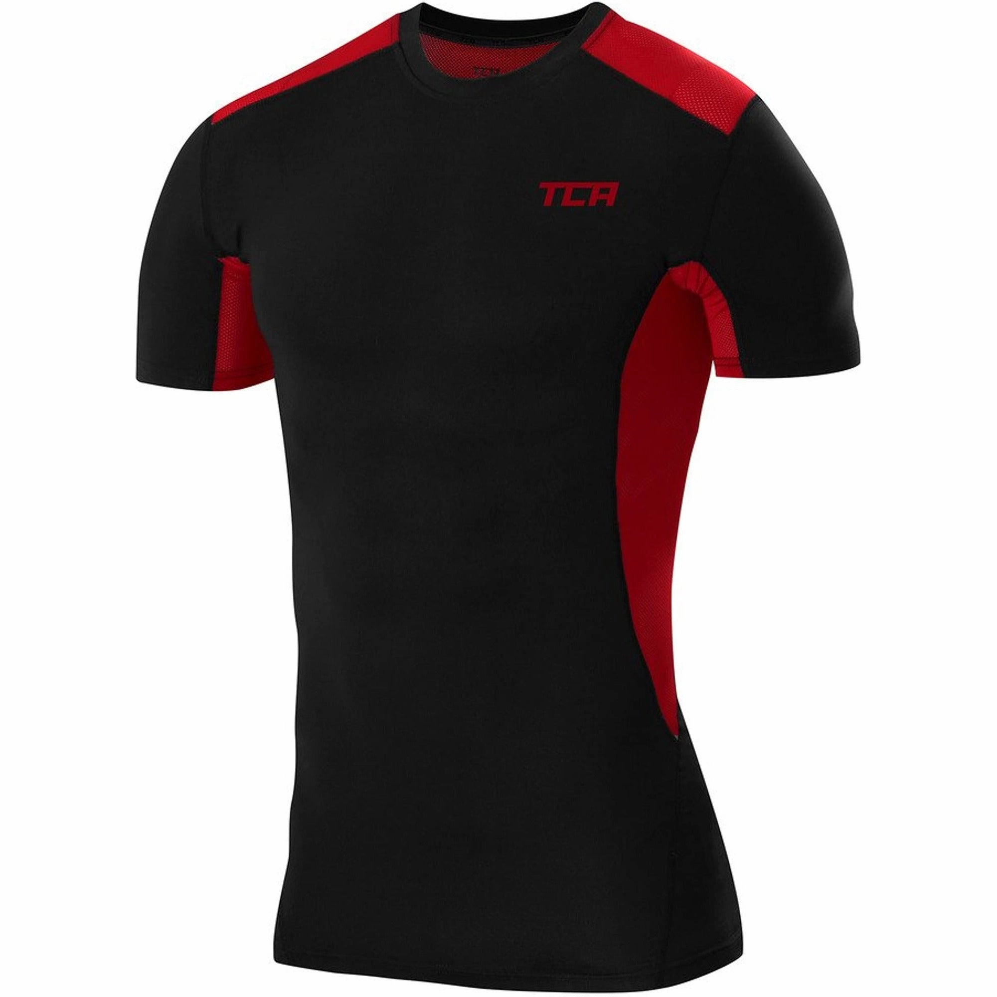 FourWayStretch TCA FX Laser Mens Short Sleeve Compression Top - Black