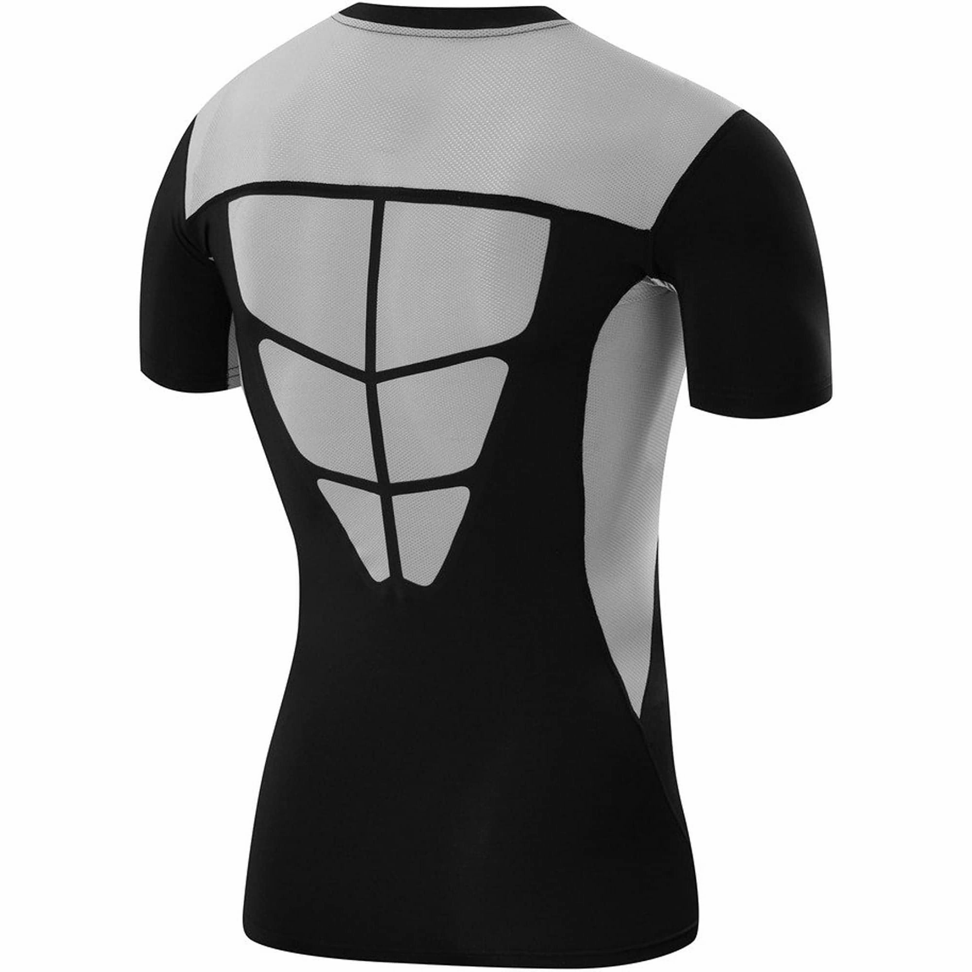 TCA FX Laser Mens Short Sleeve Compression Top - Black Iconic