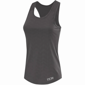 cloudy TCA Impulse Printed Racerback Womens Running Vest Tank Top - Grey