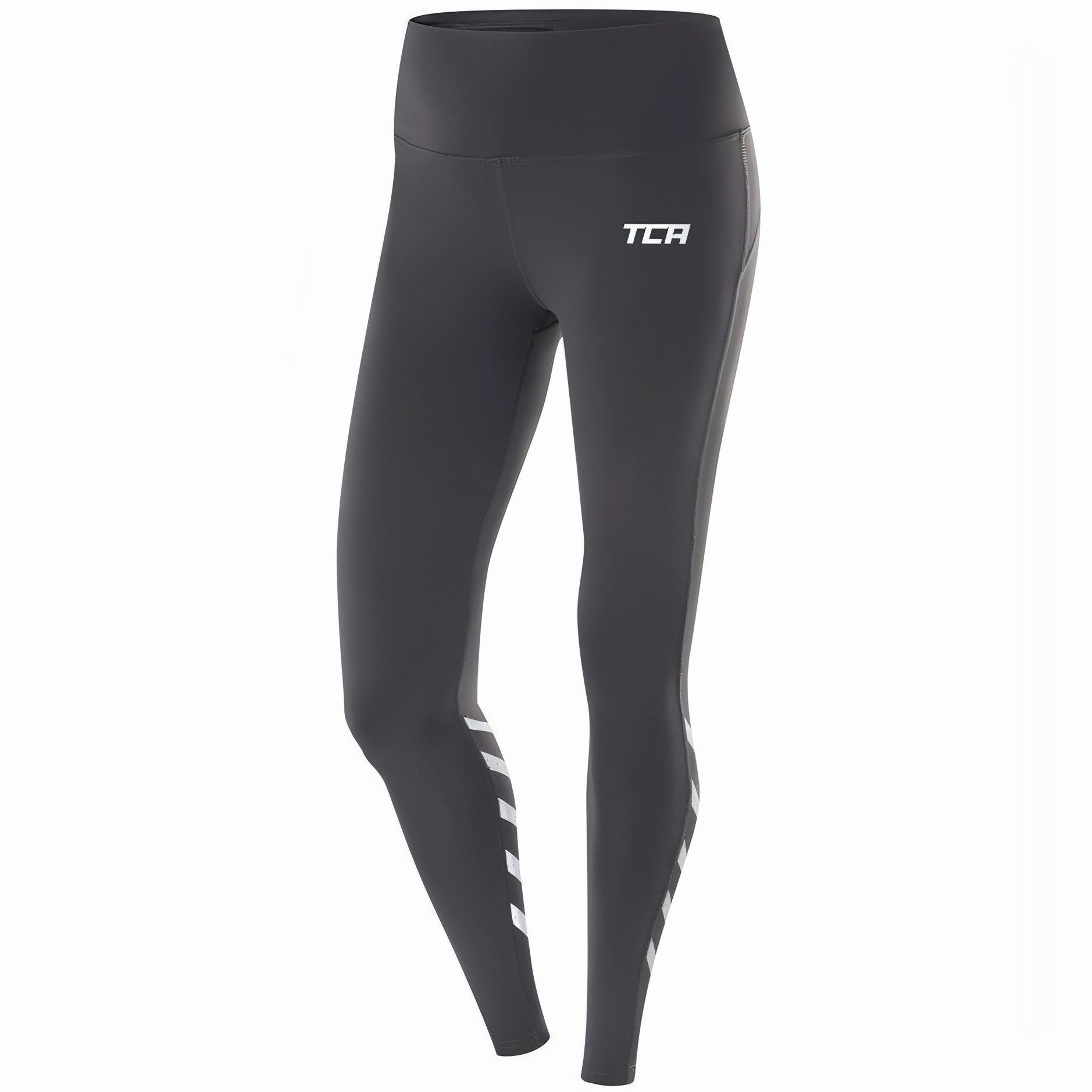 QuickDryTexture TCA Laser Tech Reflective Womens Long Running Tights - Grey
