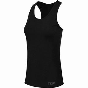 TCA Natural Performance Womens Running Vest Tank Top - Black Fitness