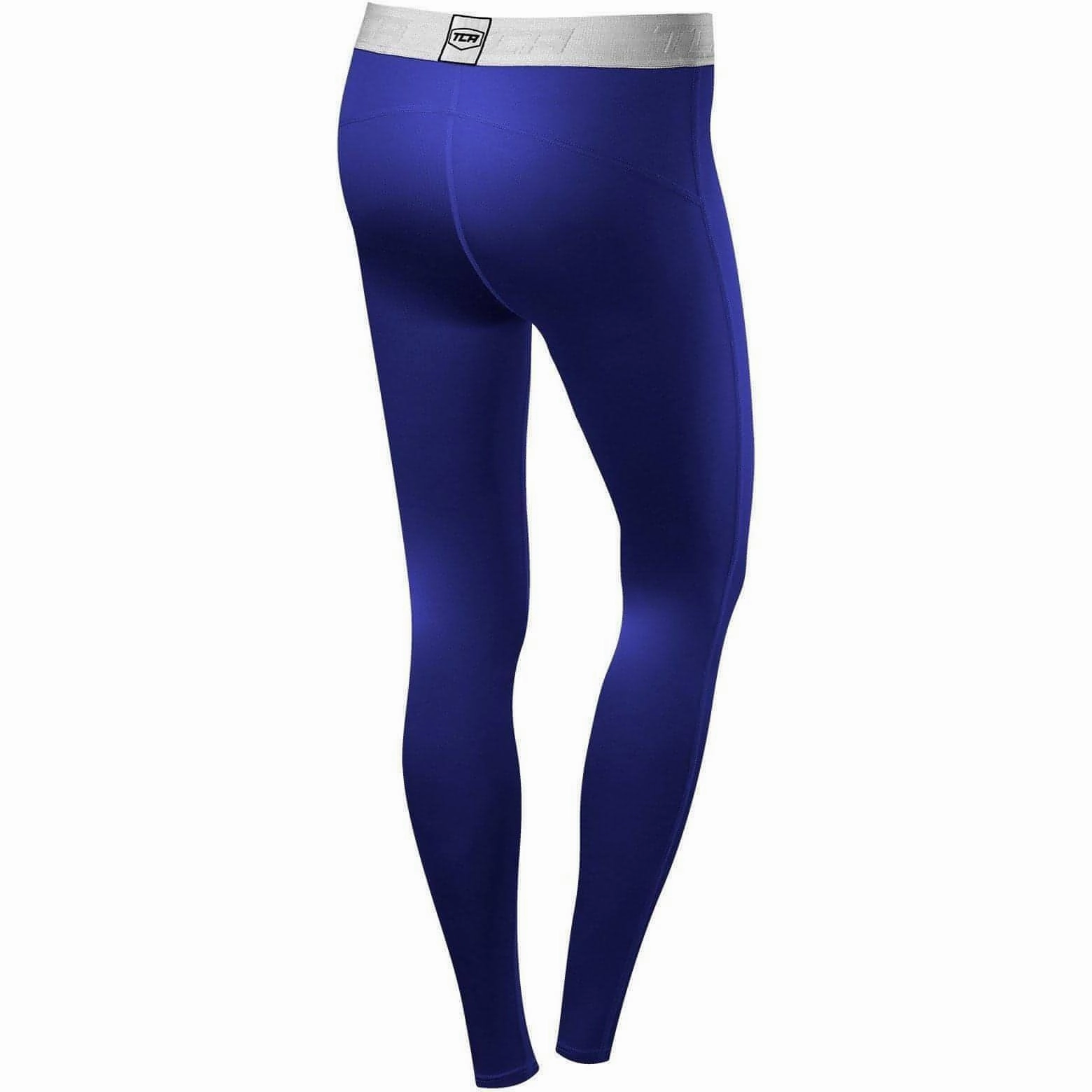 TCA Pro  Performance Endurance Womens Compression Tights - Blue museum Flexible Gusset