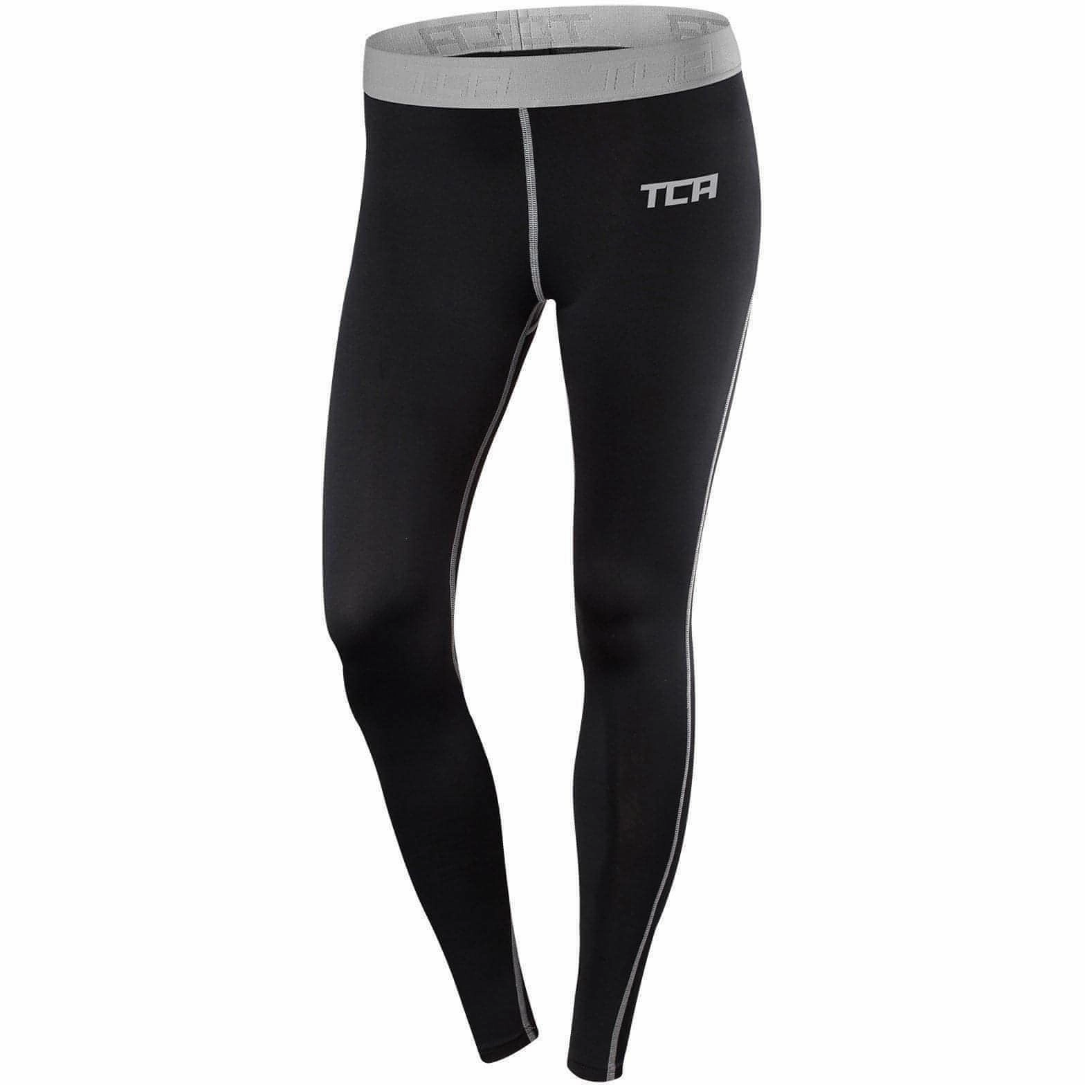 Unisex Performance AntiStatic Treatment TCA Pro Performance Endurance Womens Long Running Tights - Black