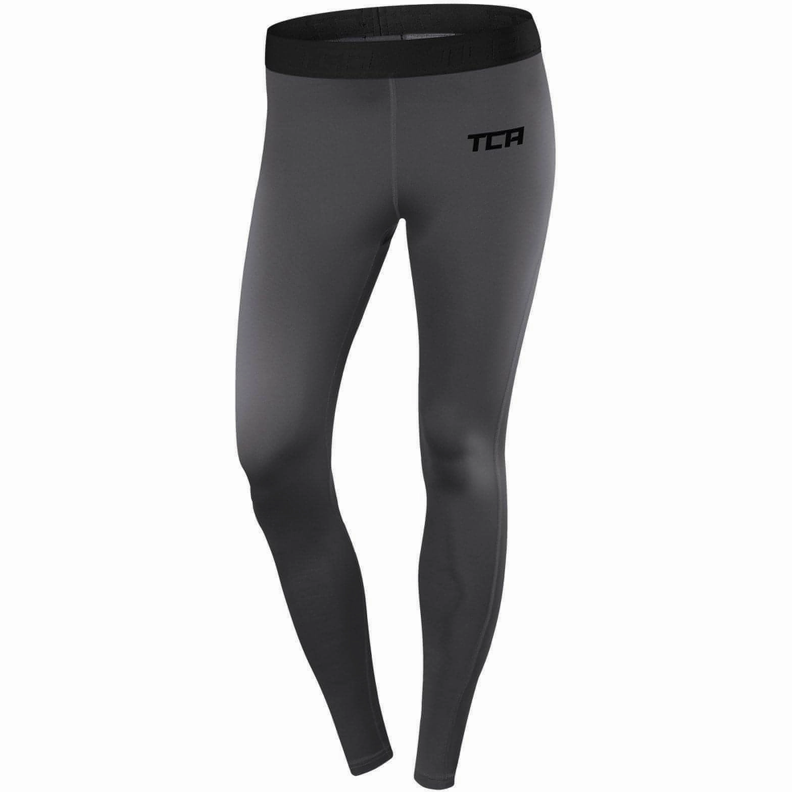 TCA Pro Performance Endurance Womens Long Running Tights - Grey Thermal Core Insulation Abrasion Prevention Layer