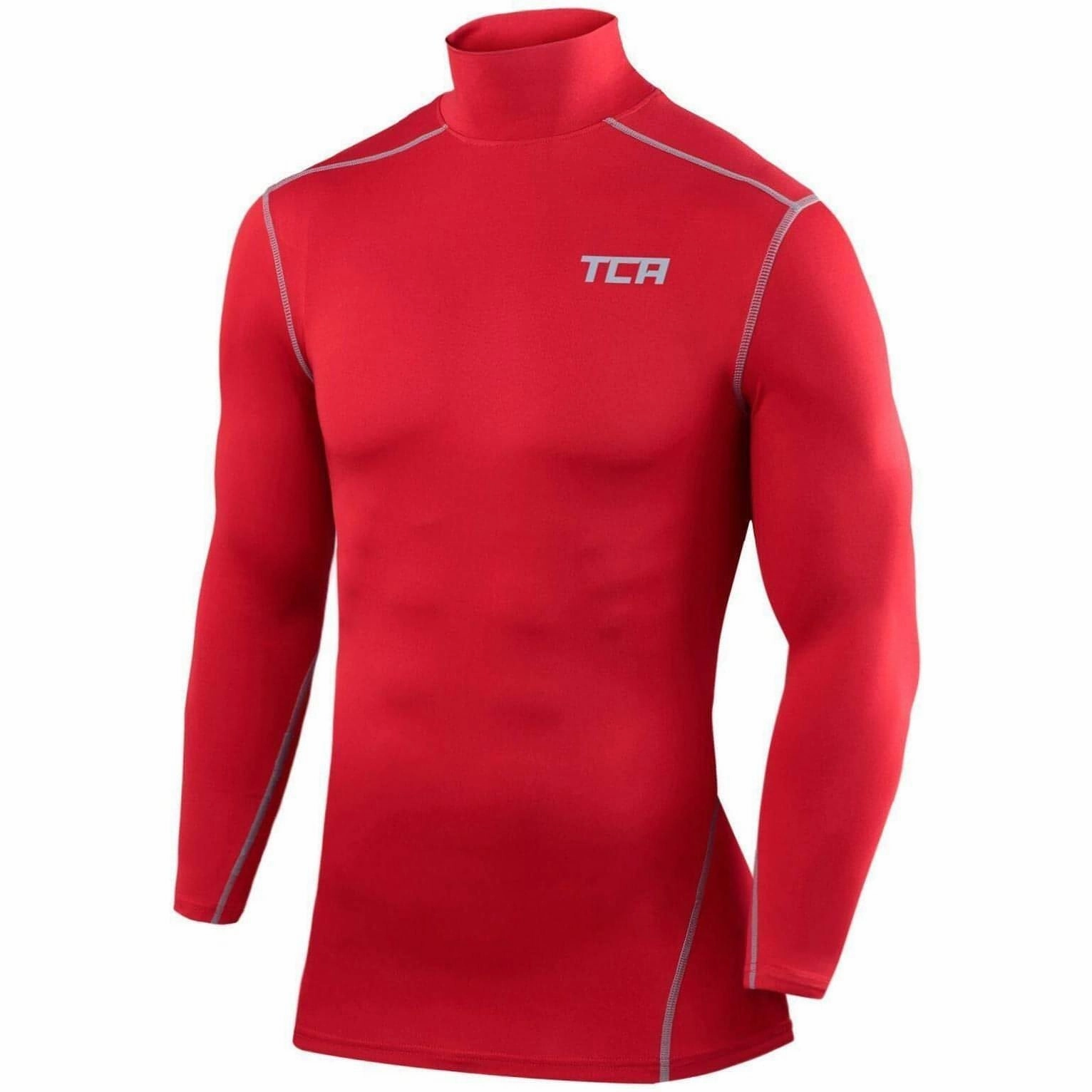 buckle venue TCA Pro Performance Long Sleeve Mock Junior Compression Top - Red