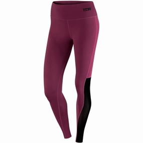 TCA Pro Performance MeshLuxe Womens Long Running Tights - Pink Compression-effect-quality