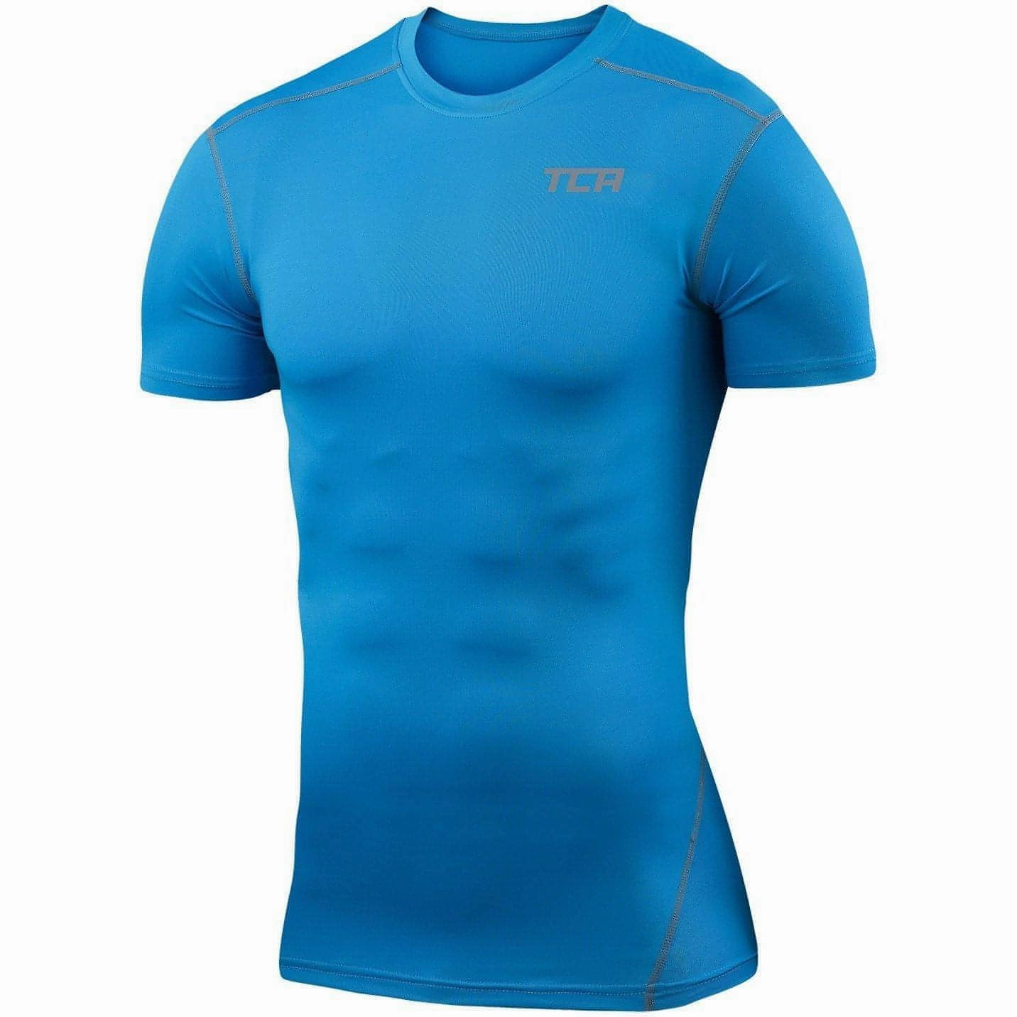 sports activity TCA Pro Performance Short Sleeve Mens Compression Top - Sky