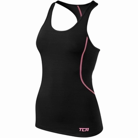 TCA Pro Performance Womens Running Vest Tank Top - Black LowProfileSeaming