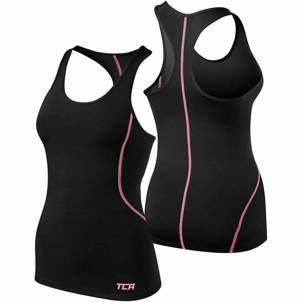 High-waisted TCA Pro Performance Womens Running Vest Tank Top - Black
