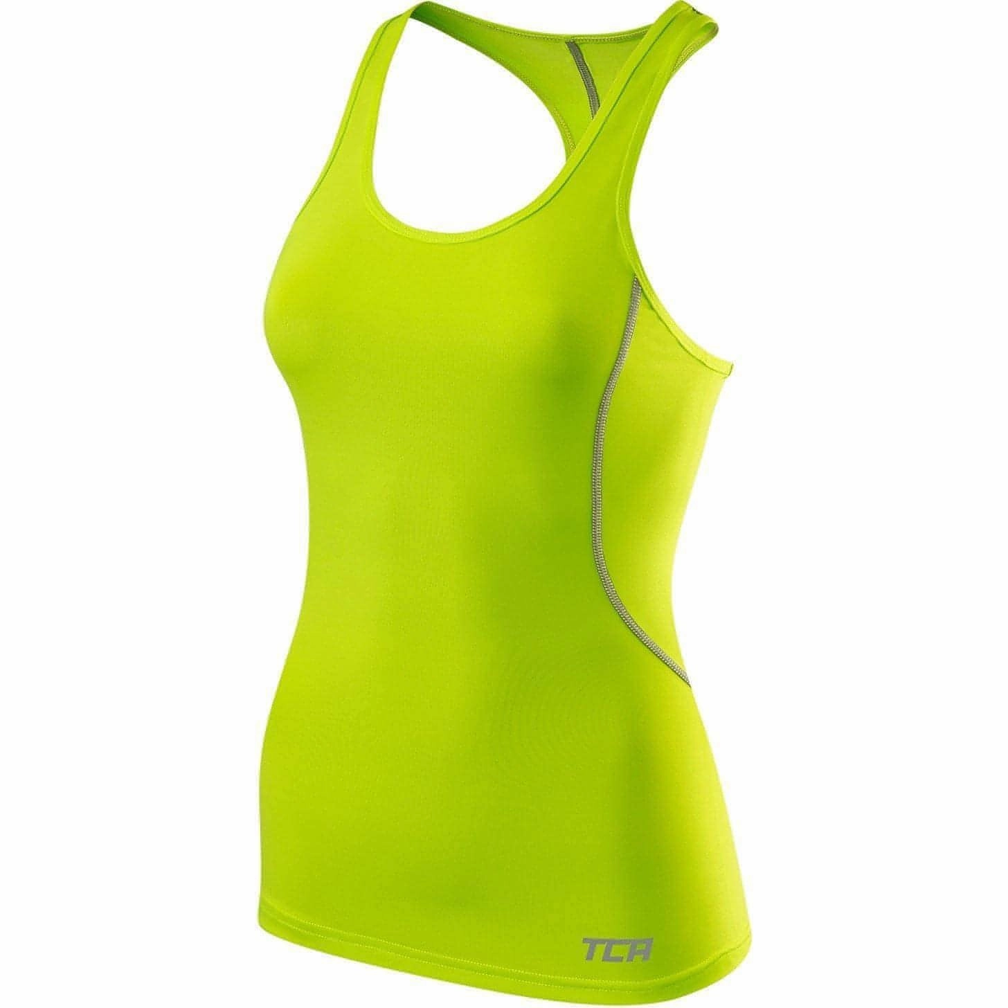TCA Pro Performance Womens Running Vest Tank Top - Green clip WindproofLayer