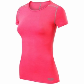 Versatile Style TCA Pro Performance Womens Short Sleeve Baselayer Running Top - Pink