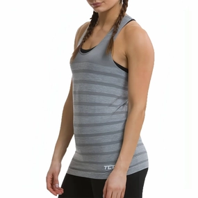NonSlipInnerGrip TCA QuickDry SuperKnit Womens Running Vest Tank Top - Grey