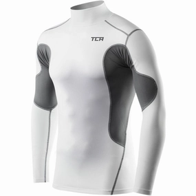 TCA SuperThermal Long Sleeve Mock Junior Compression Top - White Soap briefcase
