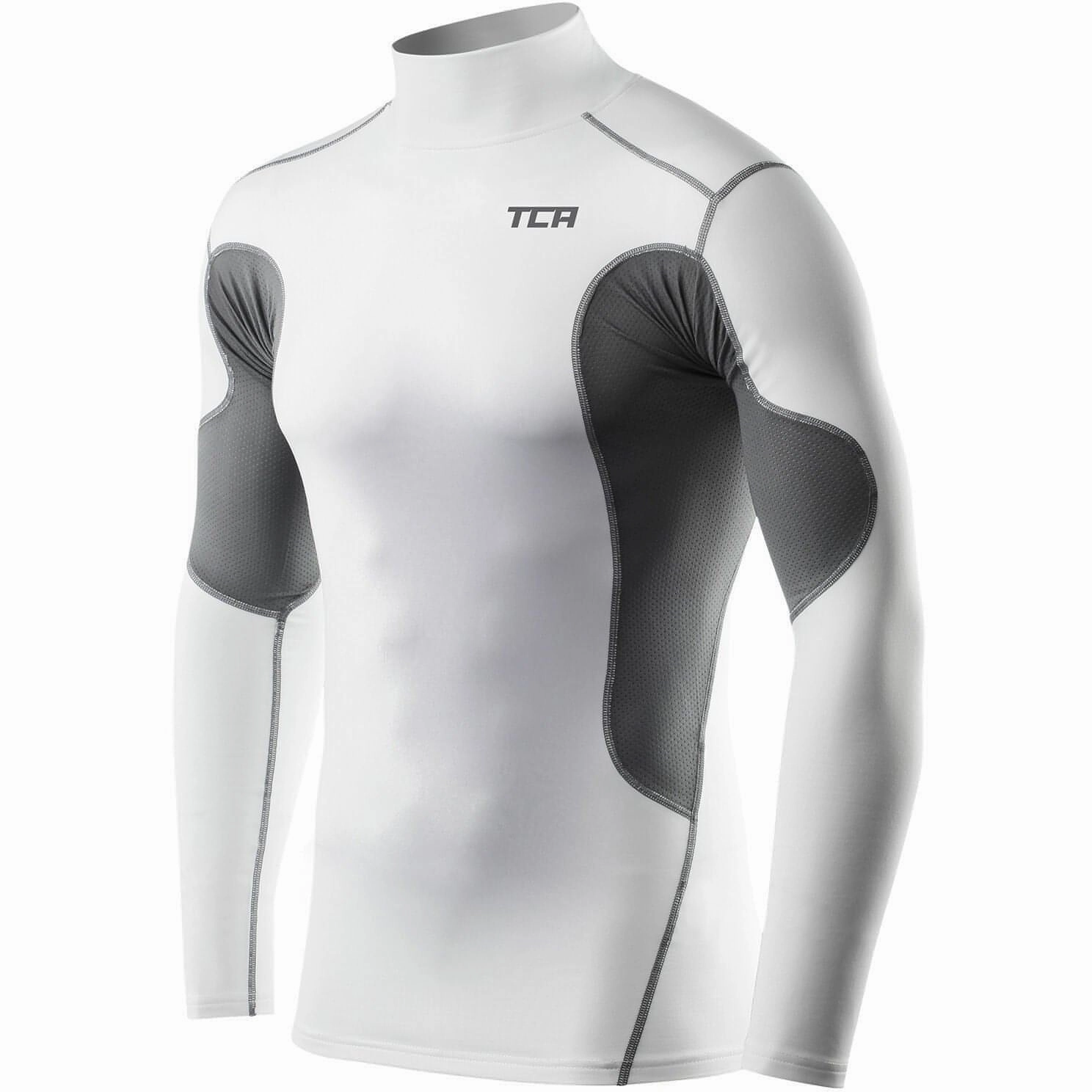 Valentine's Day TCA SuperThermal Long Sleeve Mock Junior Compression Top - White