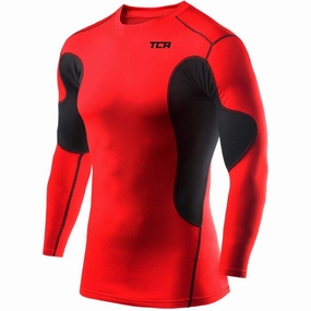 Flexible Cuff Design TCA SuperThermal Mens Long Sleeve Compression Top - Red