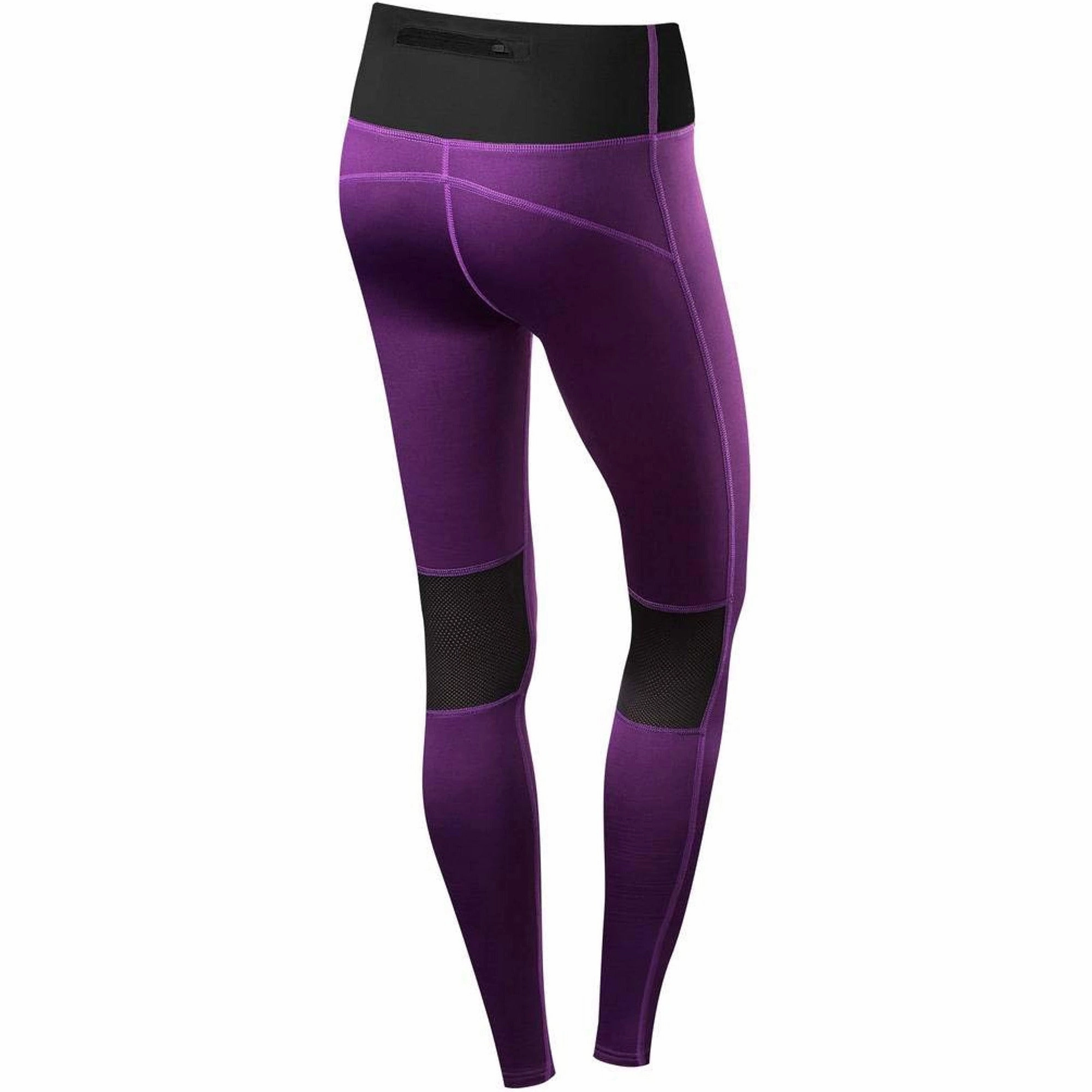 TCA SuperThermal Performance Womens Long Running Tights - Purple Gym-clothing-attribute-feature Spandex