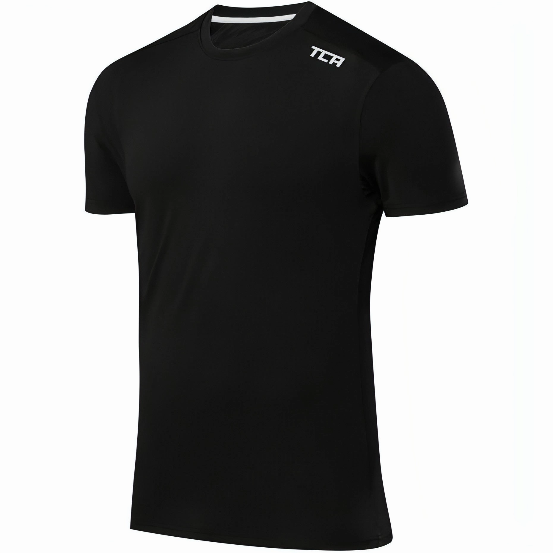 Quality Comfort contrast TCA Swift Short Sleeve Mens Running Top - Black