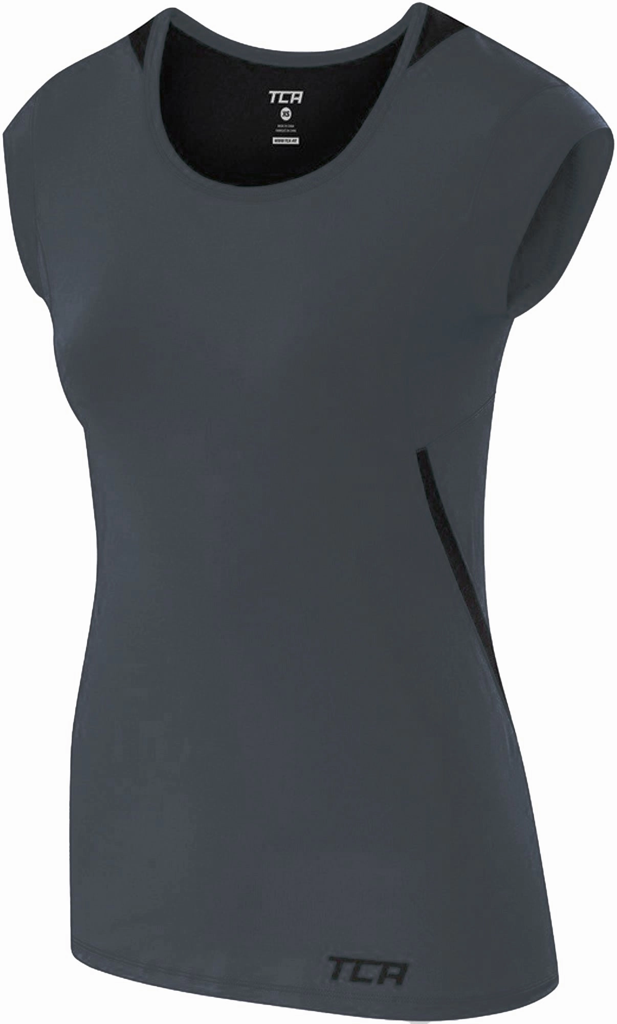 TCA Tech Lightweight Cap Short Sleeve Womens Running Top - Grey sci-fi