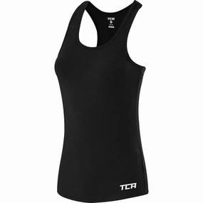 TCA Tech Racerback Womens Running Vest Tank Top - Black Recycled materials Unisex