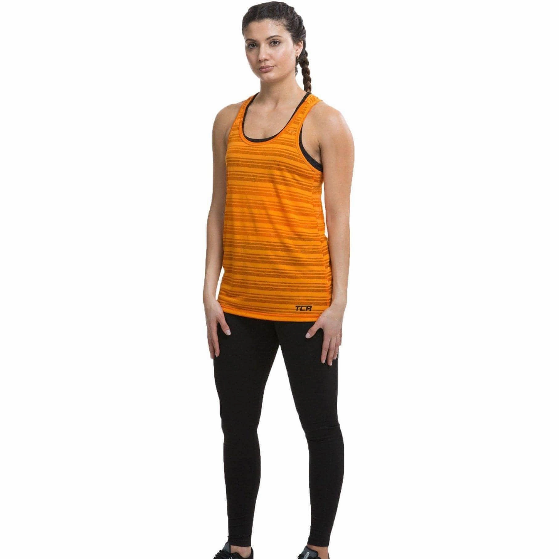 hook-and-loop closure TCA Ultralite Womens Running Vest Tank Top - Orange