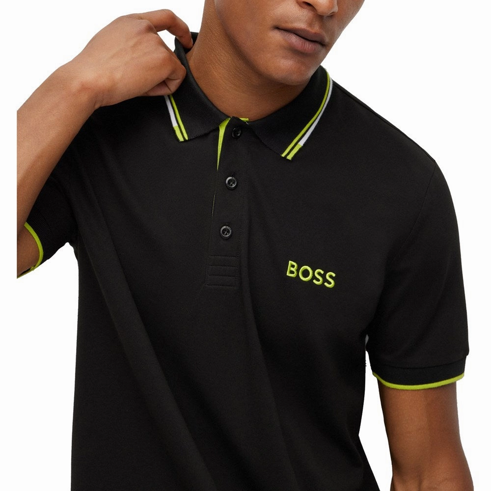 Beach Ready BOSS Paddy Pro Golf Polo Shirt - Black/Green