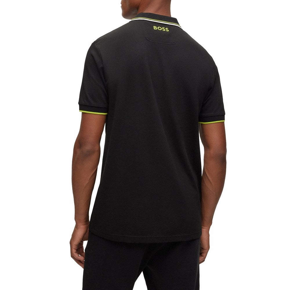 Adaptive Torso Contouring BOSS Paddy Pro Golf Polo Shirt - Black/Green