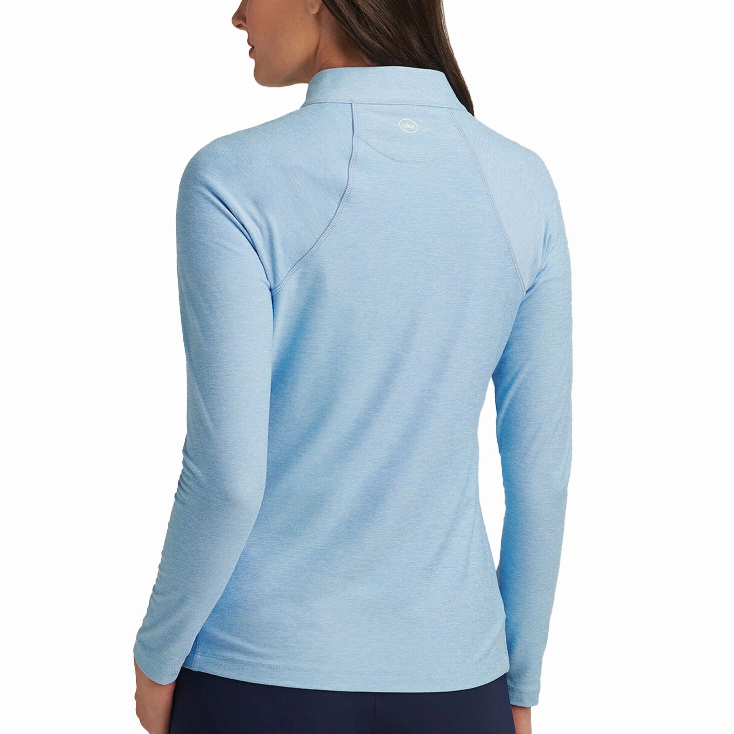 Polo Collar Peter Millar Women's Melange Raglan Sleeve 1/4 Zip Midlayer - Bonnet