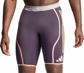 adidas Adizero Promo Mens Short Running Tights - Purple GussetDesign