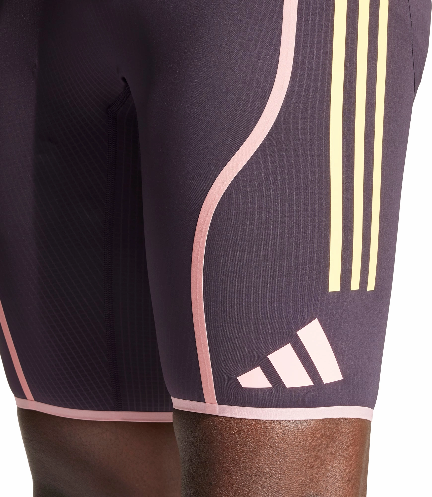 adidas Adizero Promo Mens Short Running Tights - Purple Fun Colors