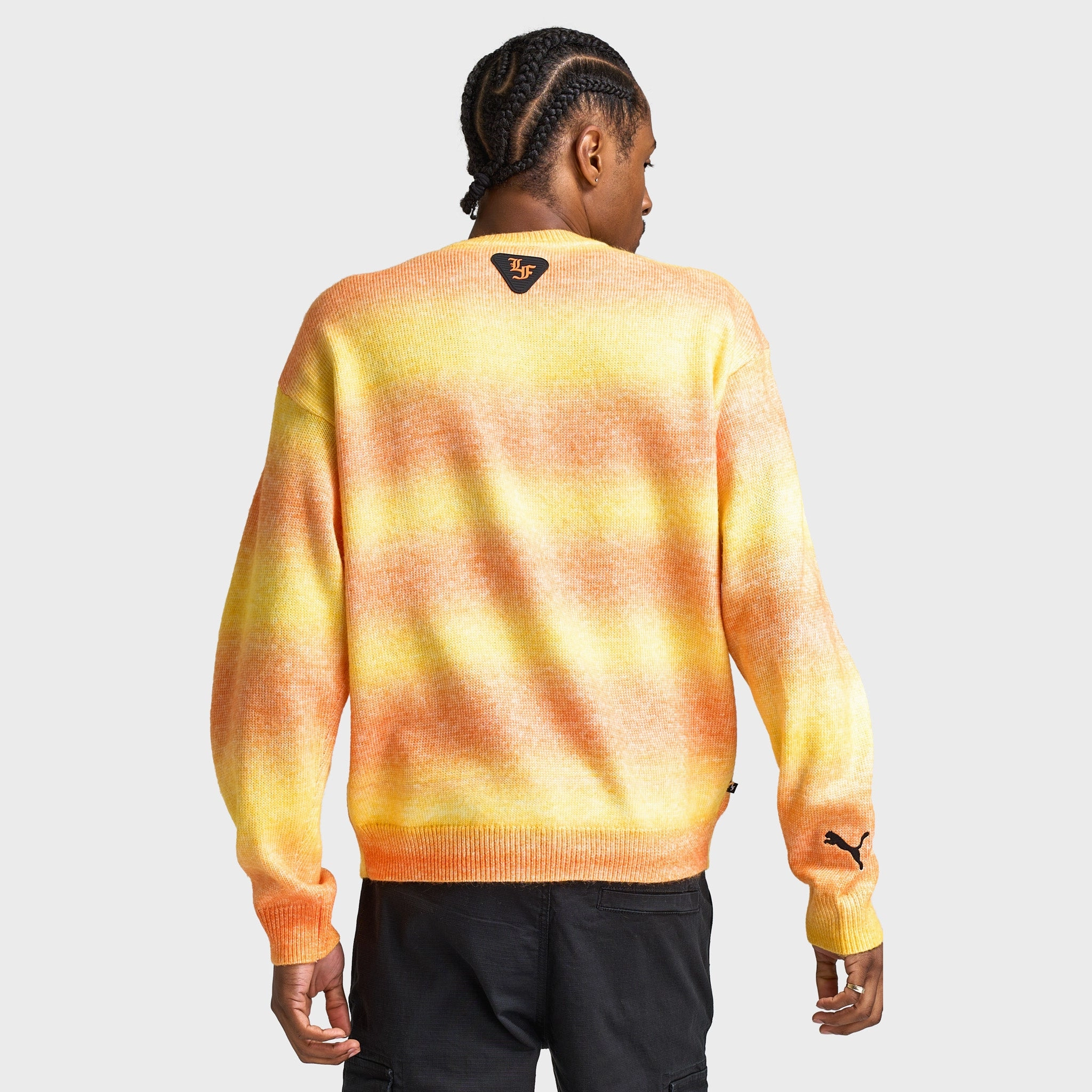 PUMA x LaFranc?? HEEM Knit Sweater / Orange Glo Button-down style Layered Panel Design