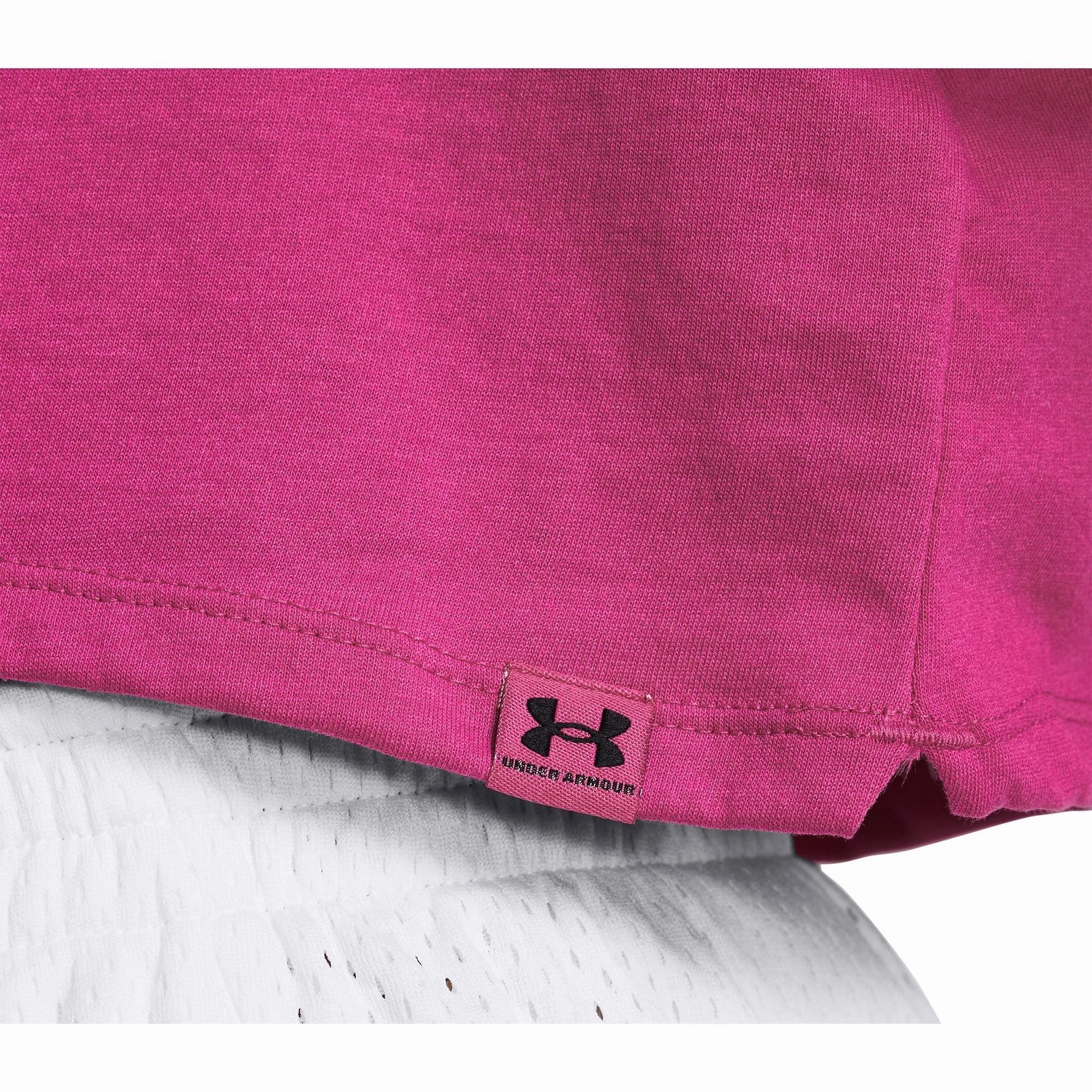 FlexibleJointConstruction FadeResistant Color Under Armour Campus Boxy Crop Short Sleeve Womens Training Top - Pink