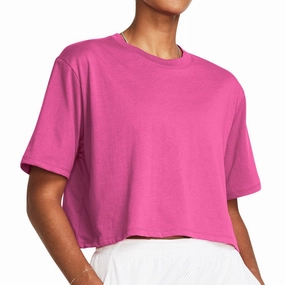 NonIrritating NonIrritating Seams Under Armour Campus Boxy Crop Short Sleeve Womens Training Top - Pink