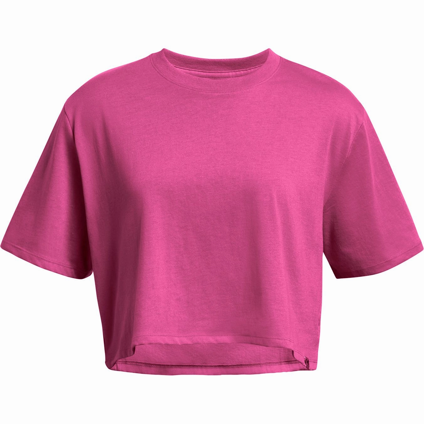 SheerLayeredPanels Under Armour Campus Boxy Crop Short Sleeve Womens Training Top - Pink