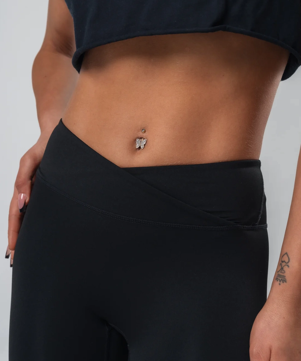 UNDRGROUND V Waist Leggings (Jet Black) Recycled Polyester