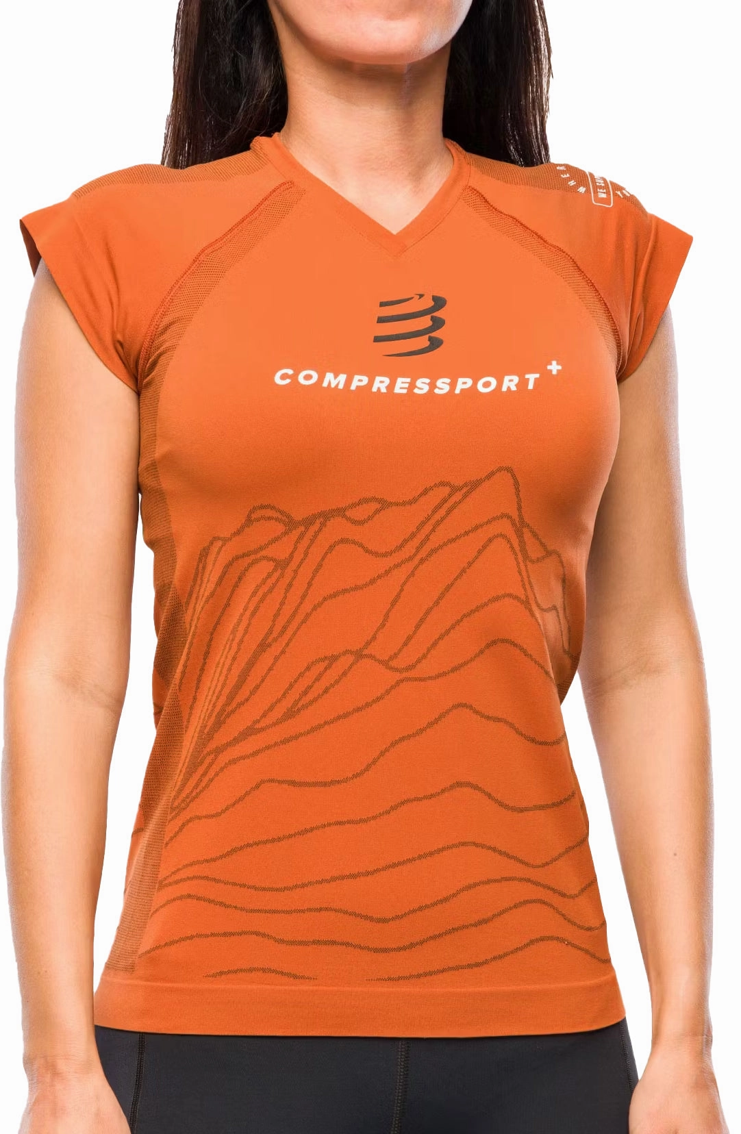 Active Lifestyle Gear Casual Activewear Compressport Trail Capsule 2023 Short Sleeve Womens Running Top - Orange