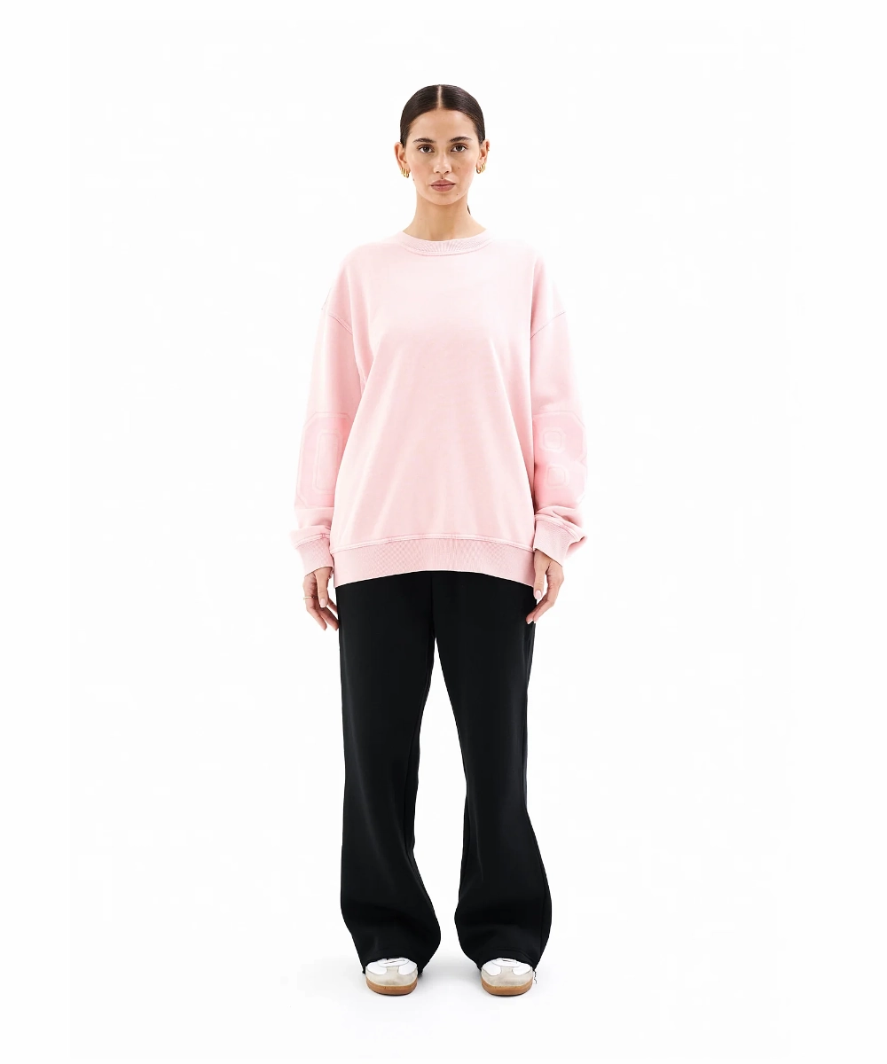 Korean Fresh P.E Nation Backfield Sweater (Flamingo Pink)