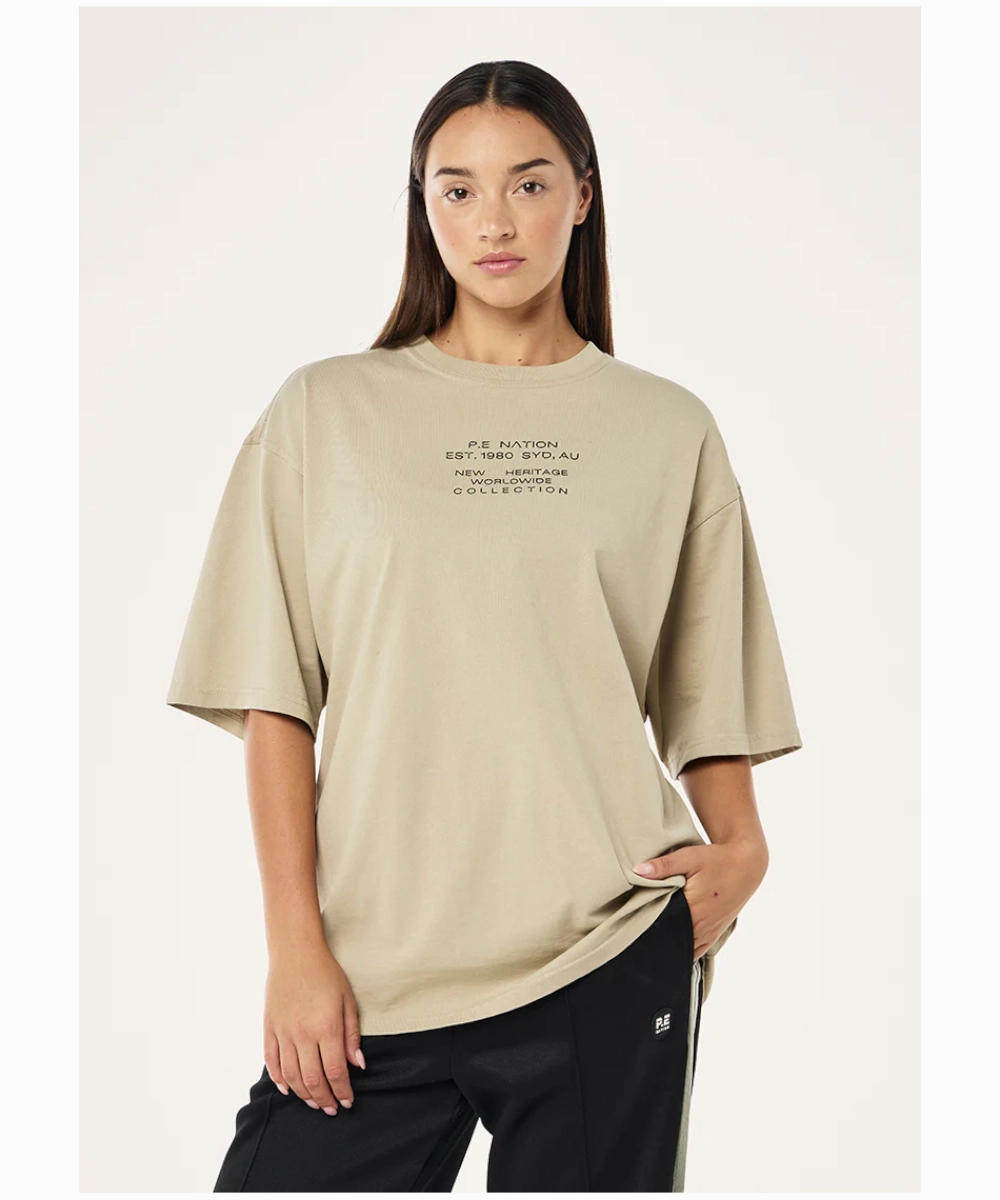 P.E Nation Lamont Tee (Washed Biscuit) DoubleLayeredHem Party Guest