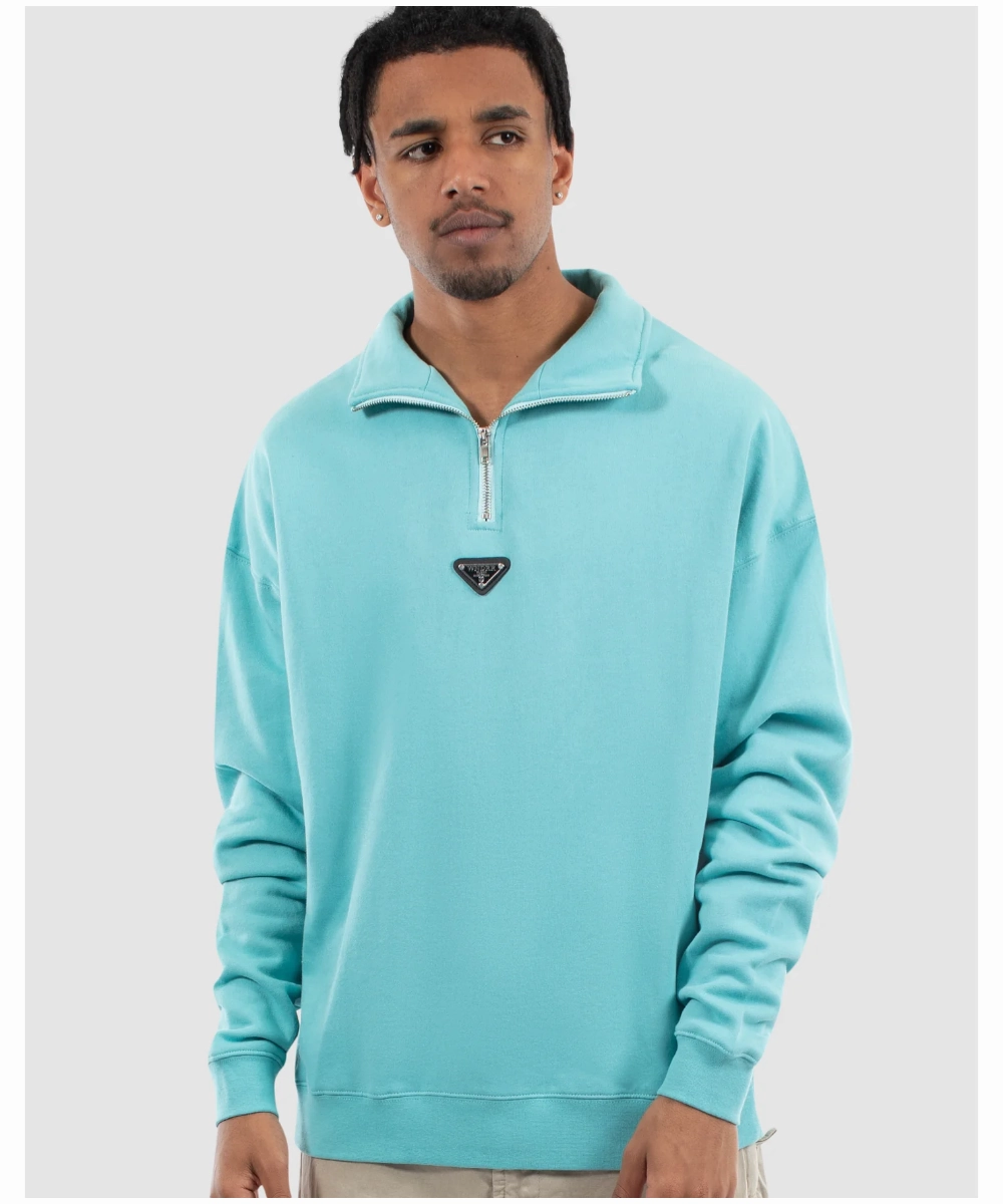 WNDRR Radar 1/4 Zip Sweater (Teal) Recycled Polyester Blend